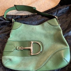 COPY - Gucci green suede hobo